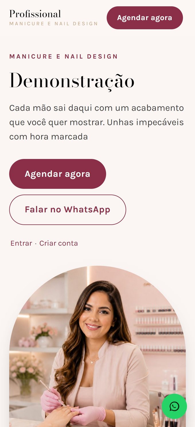Agendamento online do KRTK Agenda no celular