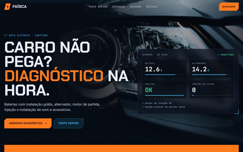 Modelo de site para auto elétrica