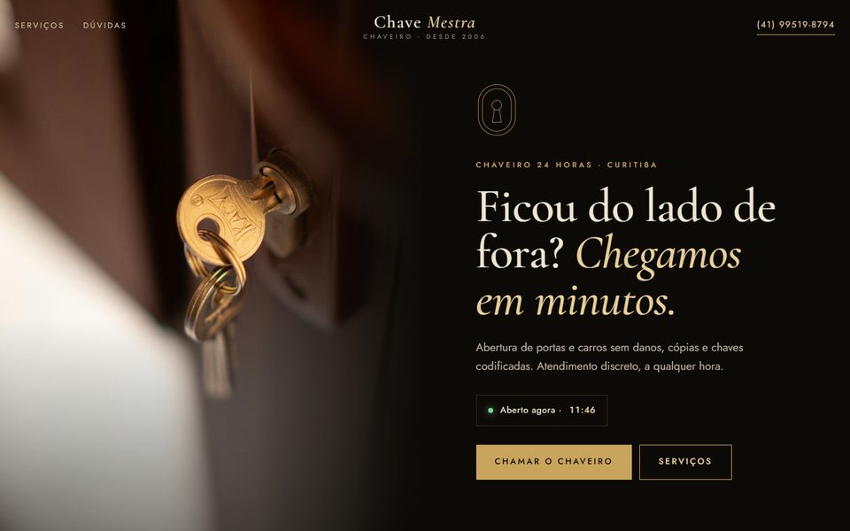 Modelo de site para chaveiro