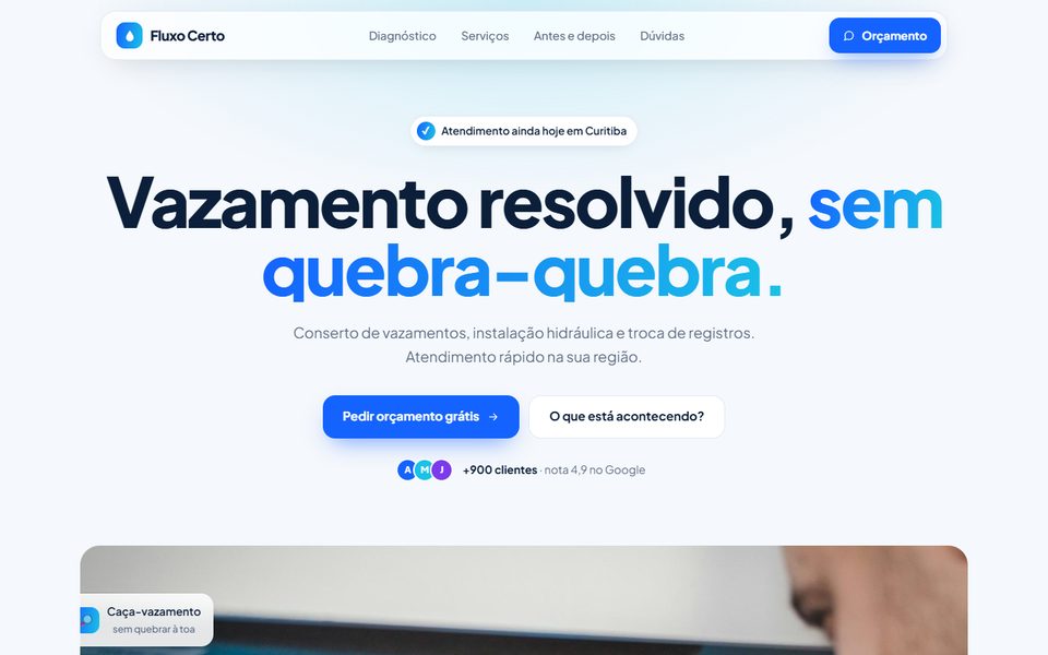 Modelo de site para encanador