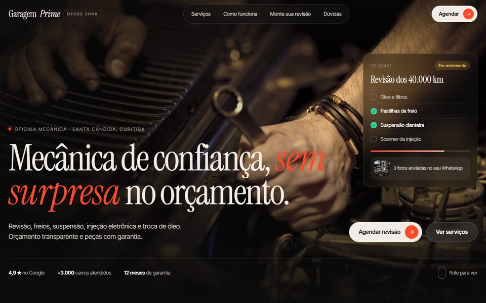 Modelo de site para oficina mecânica